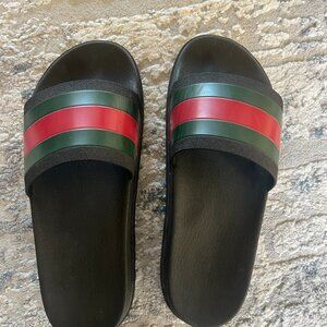 Gucci Men's slide sandal Web Rubber Box Dust 12